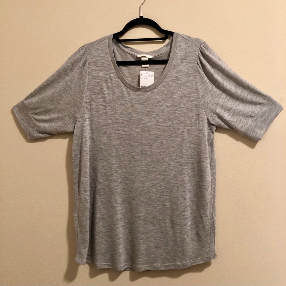 H&M gray short sleeve knit sweater NWT